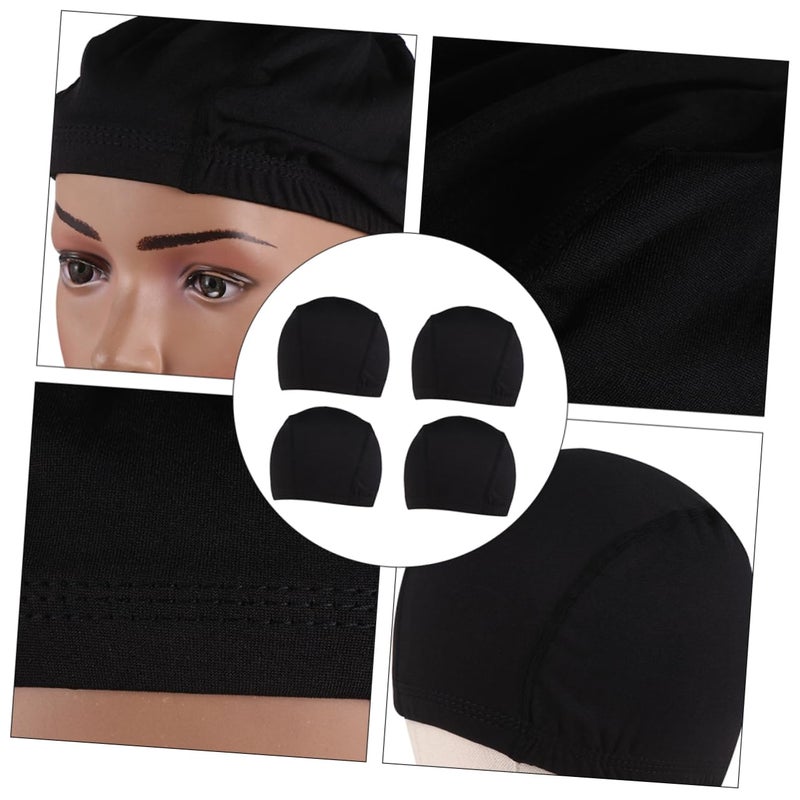 4pcs Stretch Dome Wig Caps Breathable Liner Wide Elastic Band Comfortable Wig Making Scalp Protection - Image 4